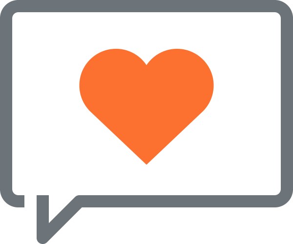 Message bubble flat line web icon concept vector image