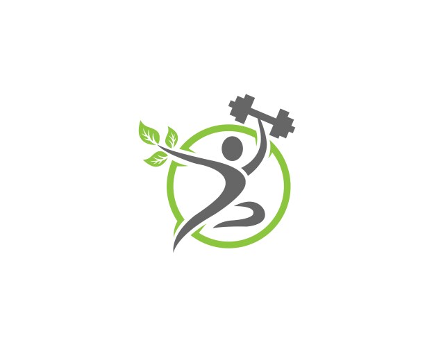 Natural fitness healthy people logo design vector image