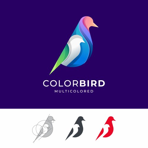 Bird colorful logo vector image