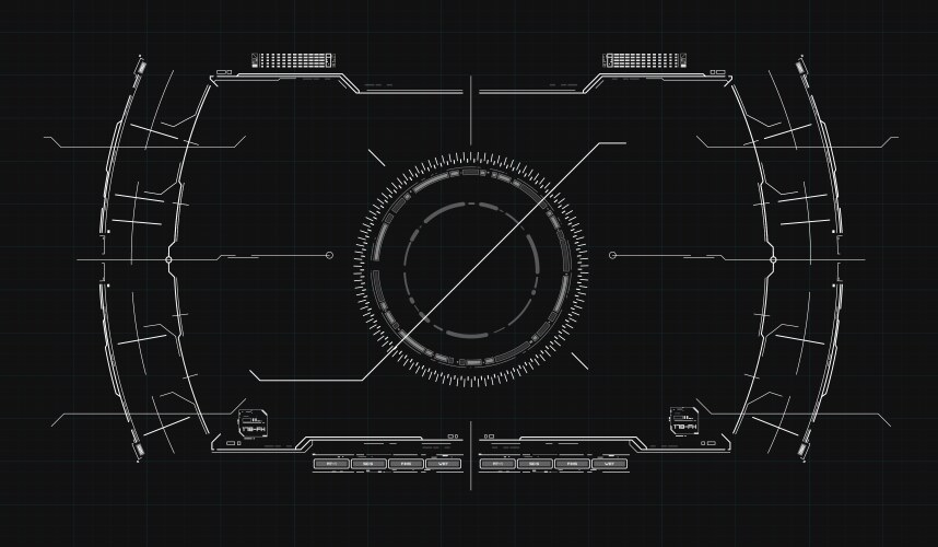 Navigation system hud interface design vector image