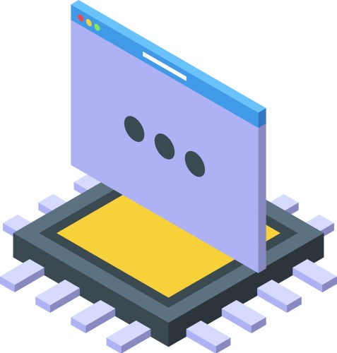 Code processor icon isometric computer vector image