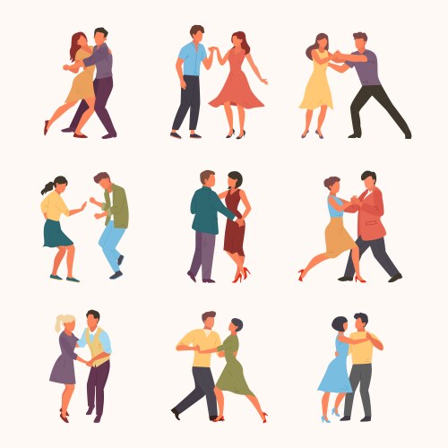 Paired Dancing Couple Rumba Vector Image