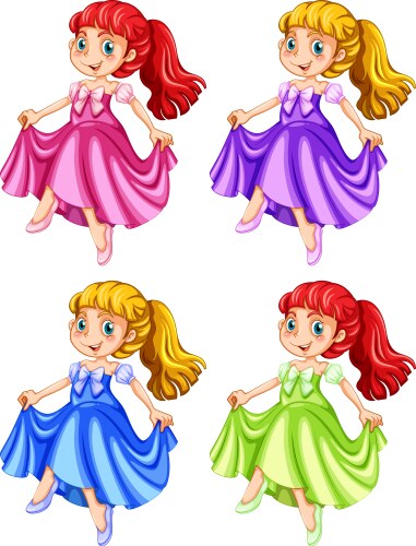 A cute princess character Royalty Free Vector Image