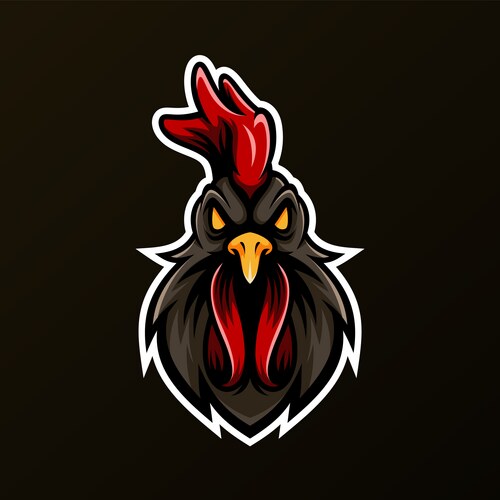 Rooster head mascot logo - animals Vector Image