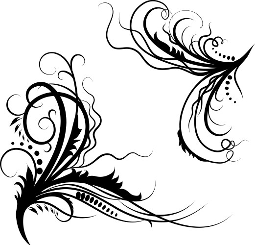 Floral patterned corners Vector Image