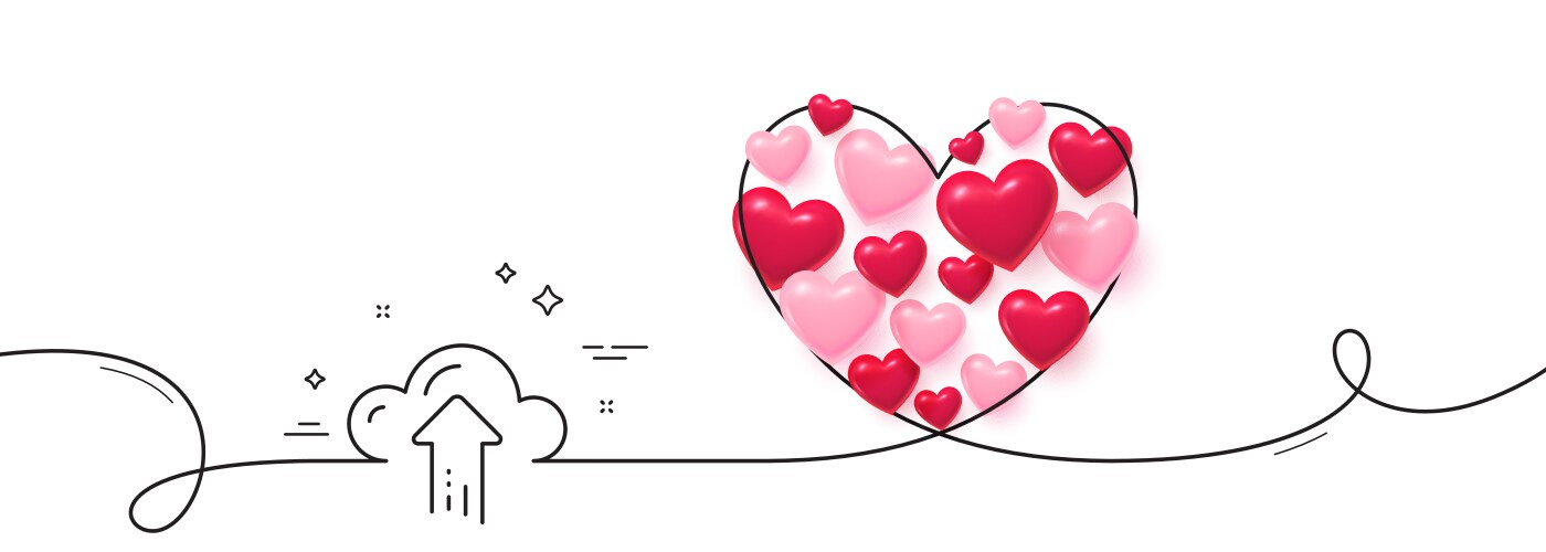 Cloud computing upload line icon internet data vector image