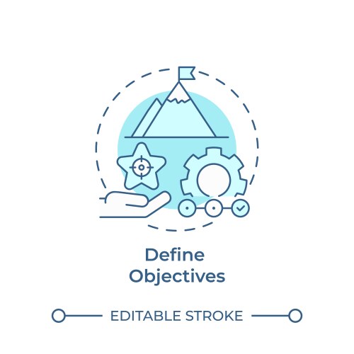 Define objectives soft blue concept icon vector image