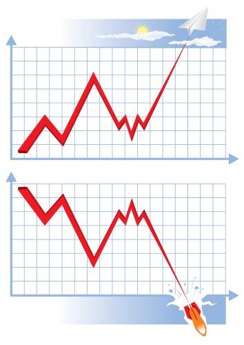 Linear graph chart icon Royalty Free Vector Image