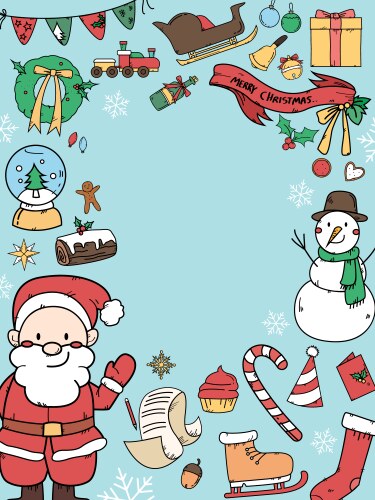 Round Christmas Decoration Frame Vector Image