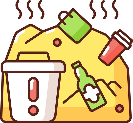 Solid waste rgb color icon Vector Image
