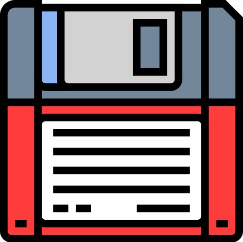 Digital data storage floppy disk color icon vektorbild