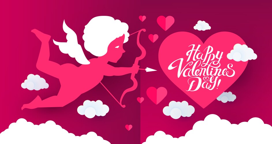 Happy valentine s day cute design template vector image