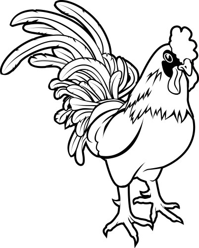Stylized Rooster Graphic Vector Image
