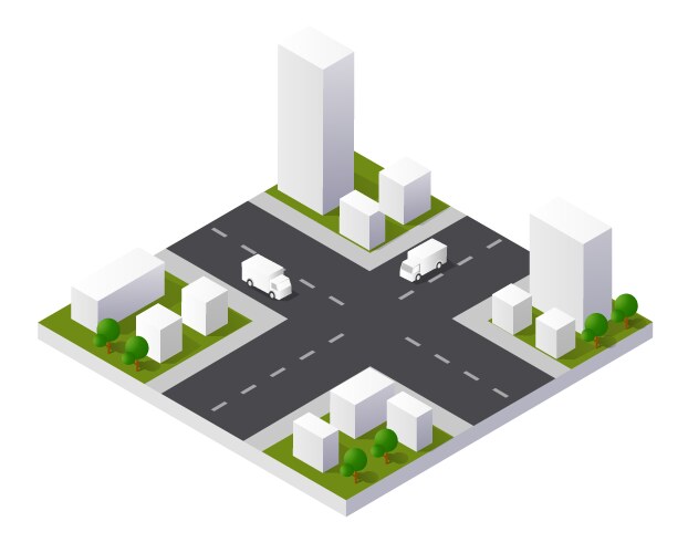 cityscape icon design elements with isometric vector image