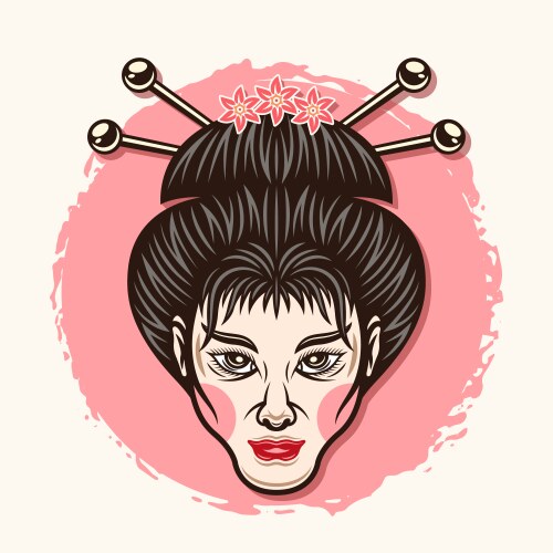 geisha japanese girl face vector image