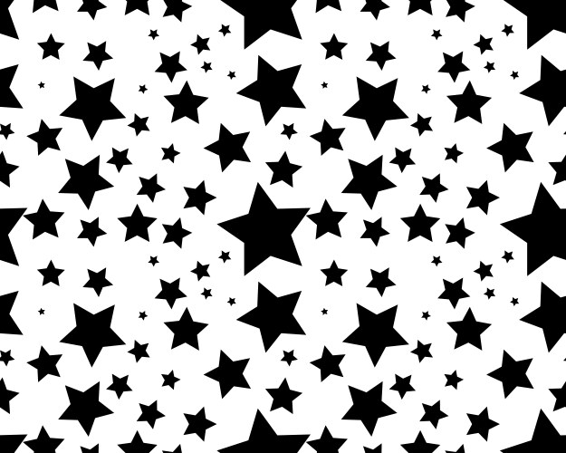 black stars seamless pattern vector