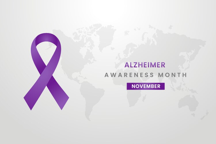 Alzheimer cancer awareness on white background Vector Image