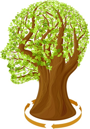 Green tree with place for text Royalty Free Vector Image
