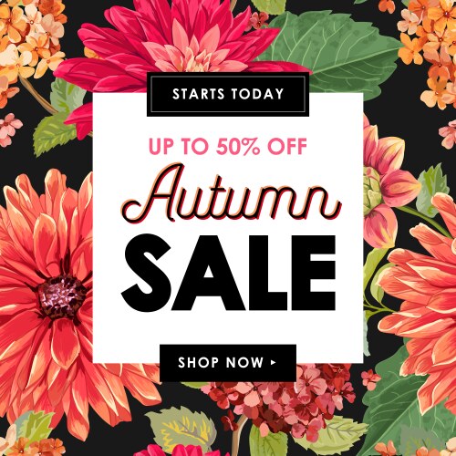 Autumn sale tropical banner seasonal promotion Vector Image