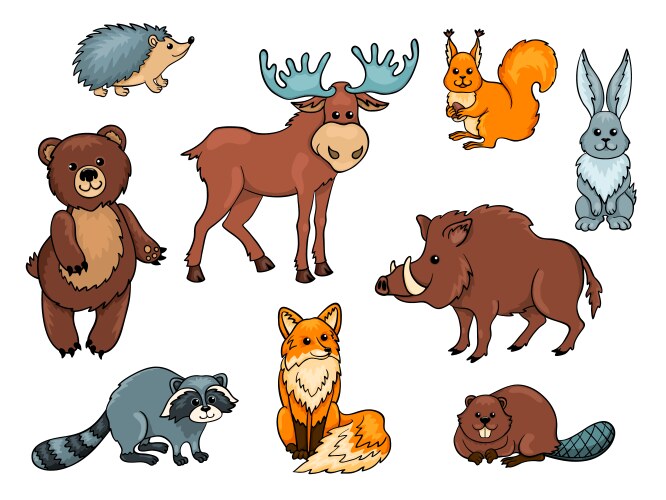 forest animals set vector image