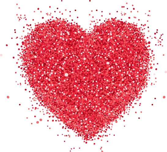 Glitter red heart Royalty Free Vector Image - VectorStock