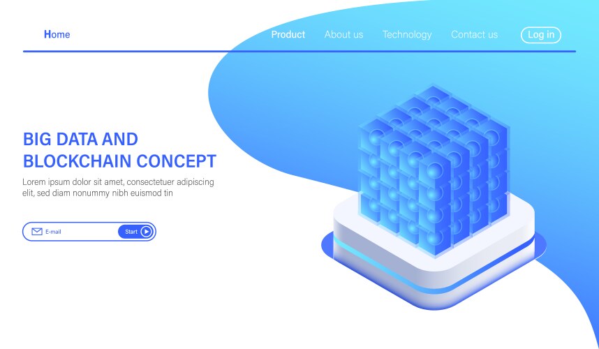 Big data isometric abstract 3d hosting server vektorbild