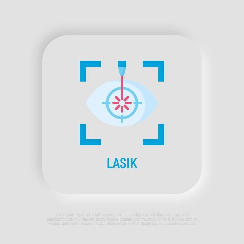 Laser eye surgery flat icon ophthalmology Vector Image