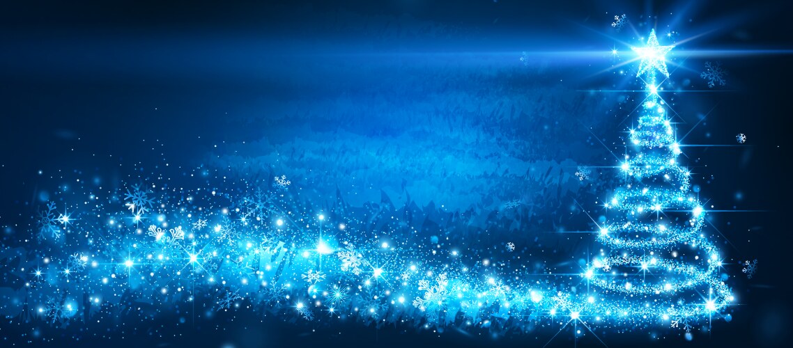 Glowing christmas tree Royalty Free Vector Image