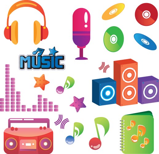 Music elements Royalty Free Vector Image - VectorStock