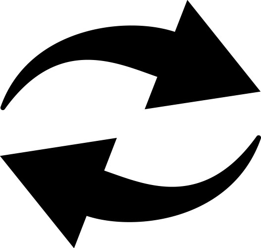 Rotating arrows creating a continuous circular vector image