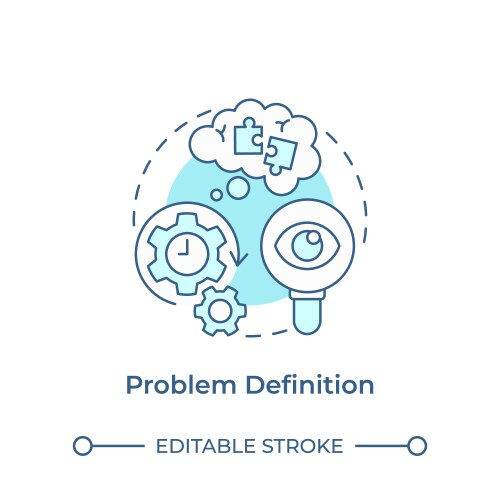 problem definition soft blue concept icon vector image