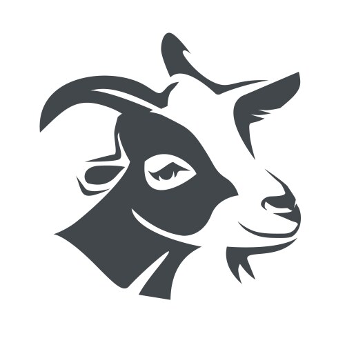 Stylized Goat Head Logo Template Vector Image