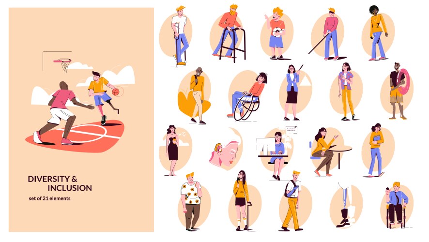 Cultural Inclusion Vector Image Diversity and inclusion set Royalty Free Vector Image