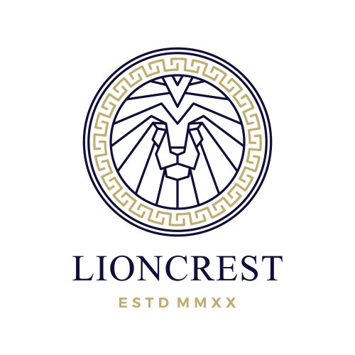 Lion Crest Seal Logo Icon Vector Image