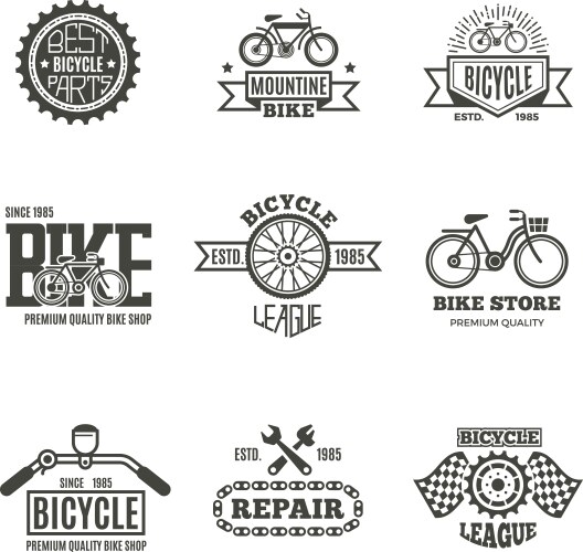Vintage Bike Shop Labels & Badges Vector Image