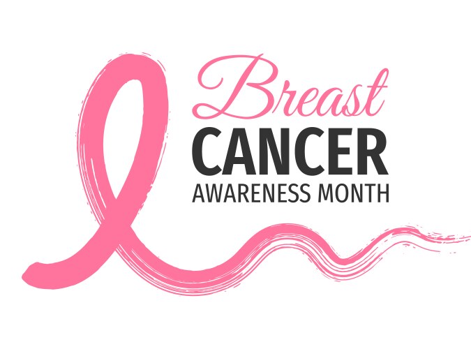 Breast Cancer Awareness Pink Ribbon Banner Vector Image