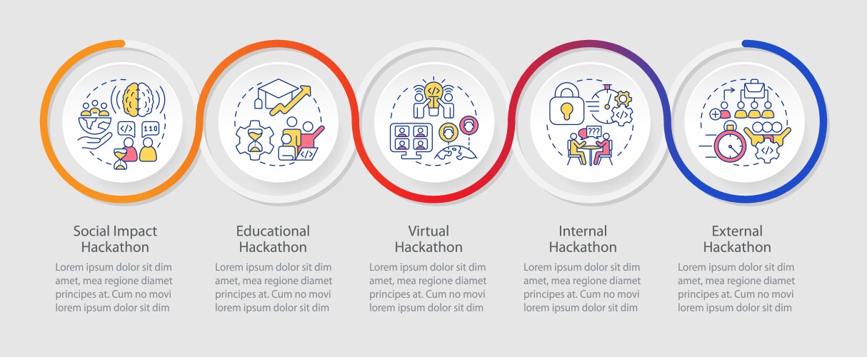 Hackathon Timeline &amp; Workflow Infographic Vector Image