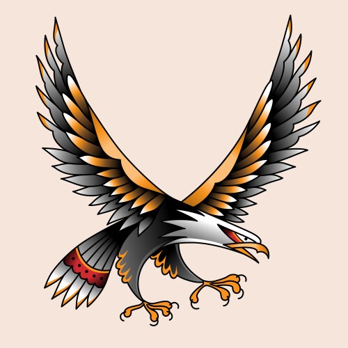 Traditional Eagle Tattoo Vector Image