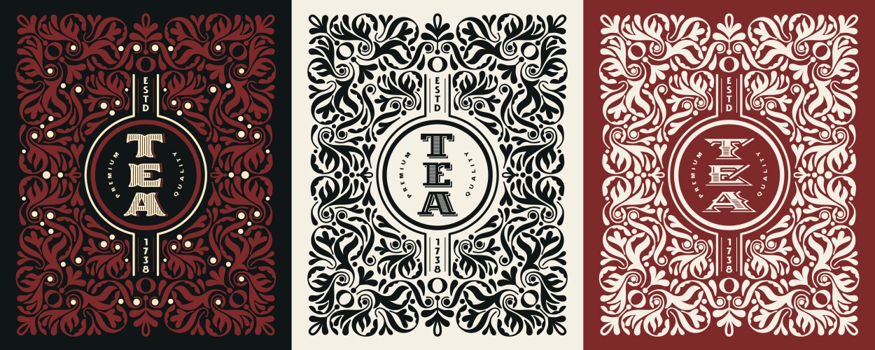 Set of antique labels Royalty Free Vector Image