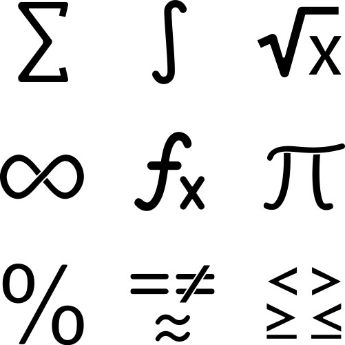 Math icon set Royalty Free Vector Image - VectorStock
