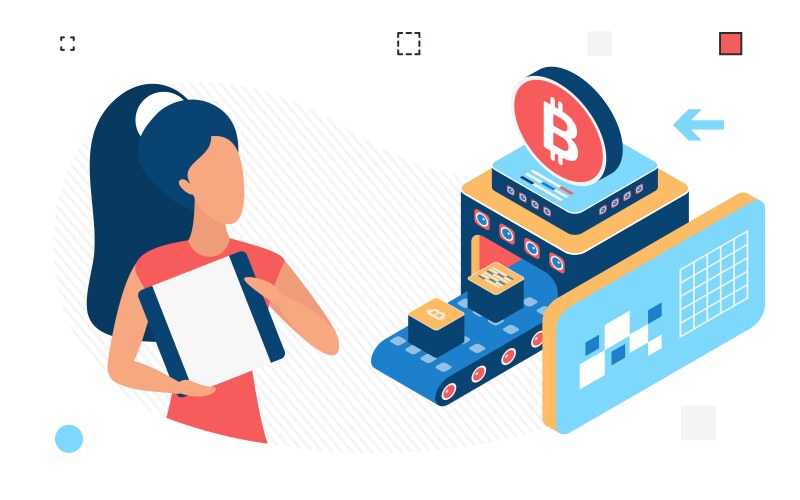 Successful implementation of bitcoin vector image