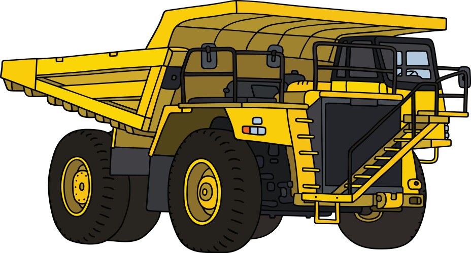 Yellow mining dump truck vector image