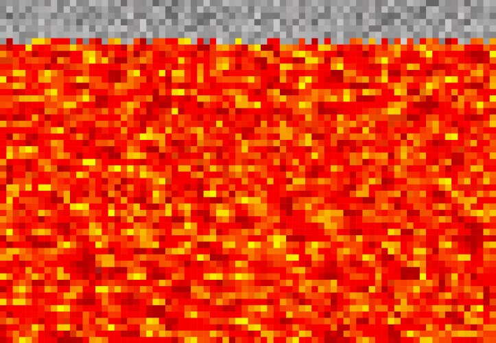 cubic pixel game lava magma cube blocks pattern vector image