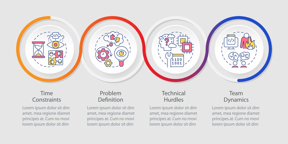 Hackathon Workflow &amp; Challenge Infographic Vector Image