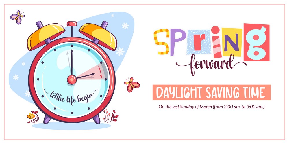 Spring Forward Time Change Banner – Royalty-Free Vector | VectorStock
