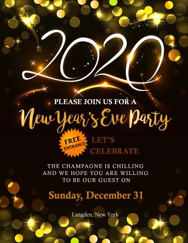 new year 2020 invitation vector image