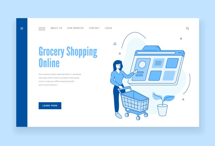 Buying groceries online retailing via mobile app vector image