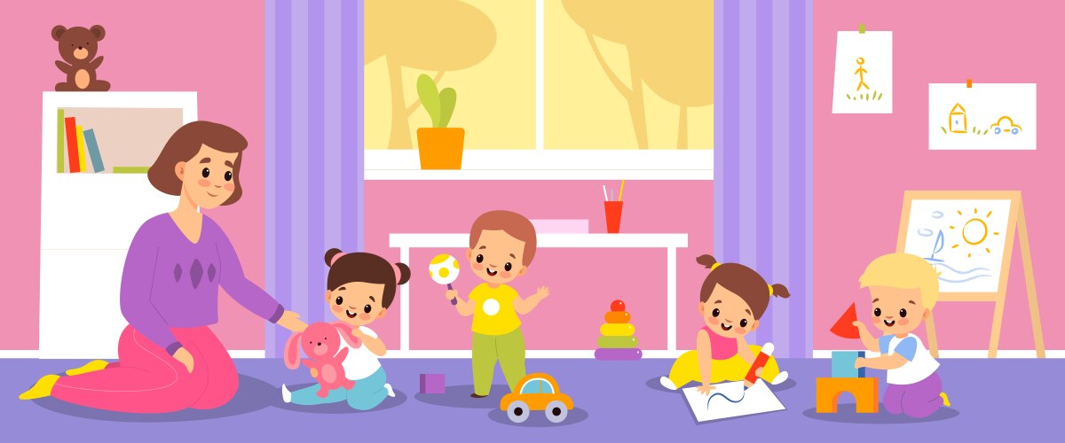 Nursery Teacher Vector Images (over 1,100)