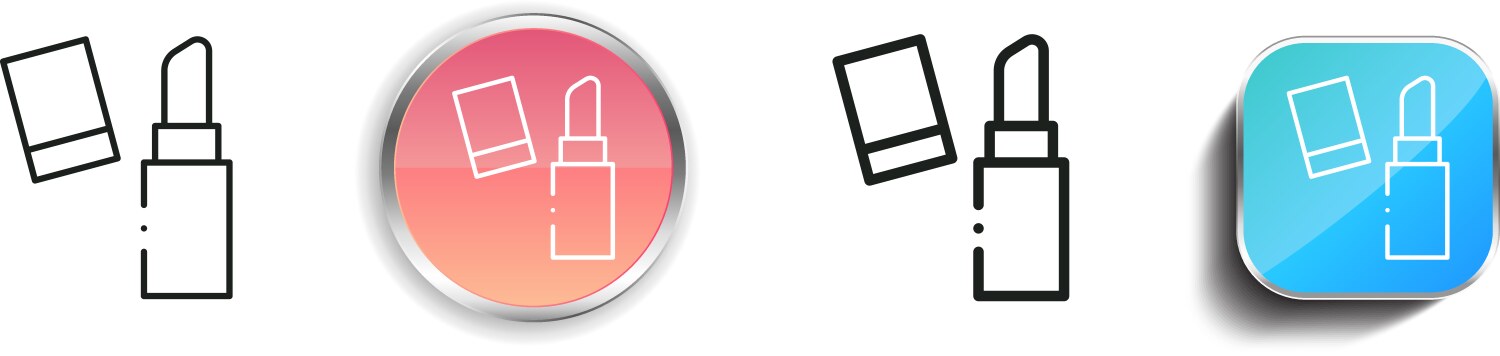 Lipstick icon thin linear regular and button vector image