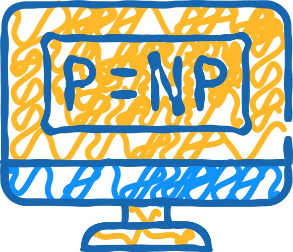 P vs np unsolved problem in computer science icon vector image
